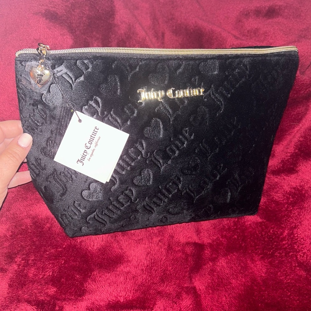 Juicy Couture Black Cosmetic Bag, Perfect for Traveling